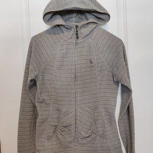 Gray Fitted North Face Hoodie Jacket